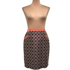 ModCloth Collection 66 Pencil Skirt Size 6 Coral Floral Print